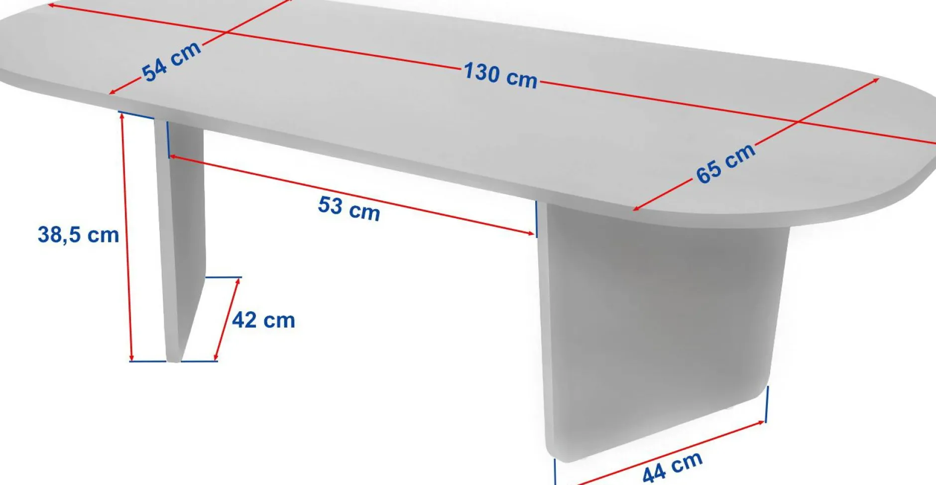 Couchtisch Ovalis - 100% MELAMINE - Walnuss - 40 x 65 x 130 cm