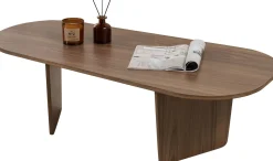 Couchtisch Ovalis - 100% MELAMINE - Walnuss - 40 x 65 x 130 cm