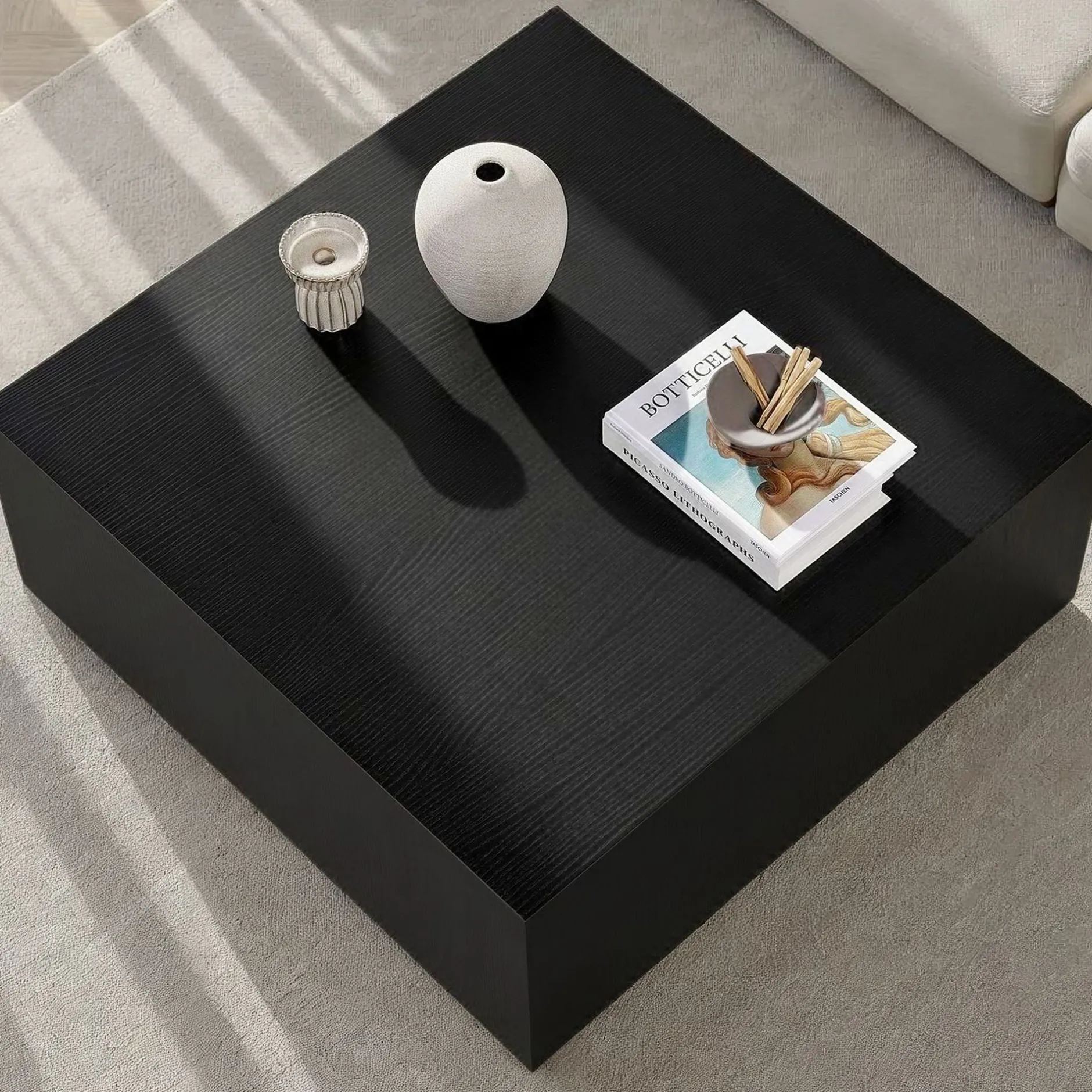 Couchtisch Prizma - 100% MDF - Holzschwarz - 35 x 90 x 90 cm