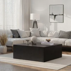 Couchtisch Prizma - 100% MDF - Holzschwarz - 35 x 90 x 90 cm