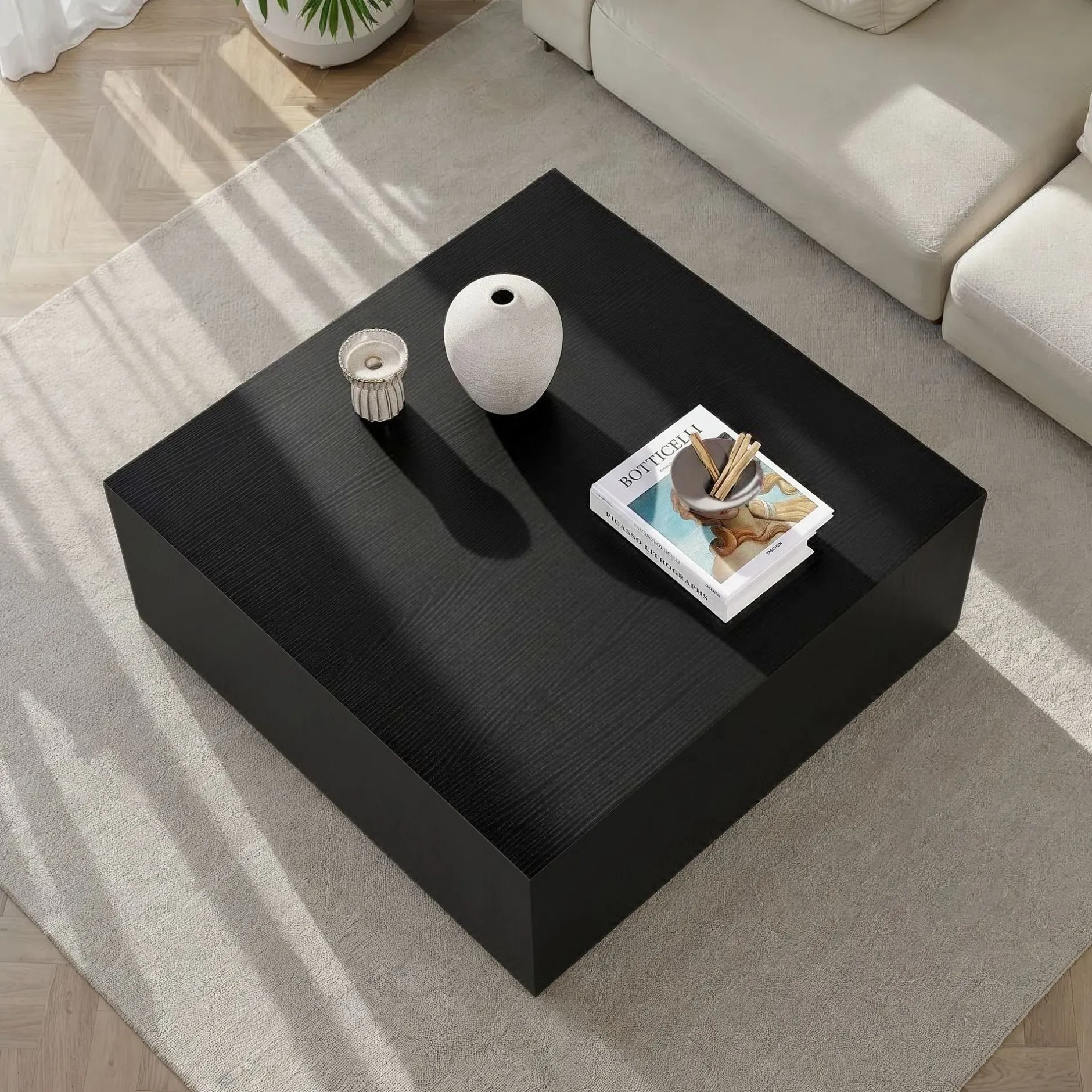 Couchtisch Prizma - 100% MDF - Holzschwarz - 35 x 90 x 90 cm