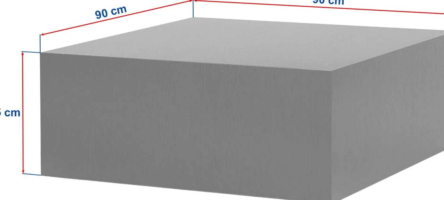 Couchtisch Prizma - 100% MDF - Holzschwarz - 35 x 90 x 90 cm