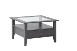 Couchtisch Provence | Melaminharzbeschichtung | 75 x 75 x 45 cm | Mit Ablageschublade | Farbe: Anthrazit