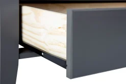 Couchtisch Provence | Melaminharzbeschichtung | 75 x 75 x 45 cm | Mit Ablageschublade | Farbe: Anthrazit