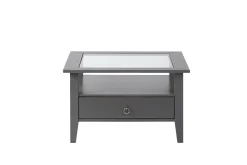 Couchtisch Provence | Melaminharzbeschichtung | 75 x 75 x 45 cm | Mit Ablageschublade | Farbe: Anthrazit
