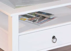 Couchtisch Provence mit 2 Schubladen - weiß