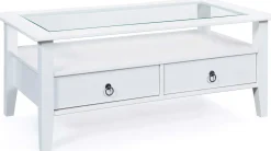 Couchtisch Provence mit 2 Schubladen - weiß