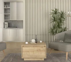 Couchtisch Pura - 60x60x40cm mit Ablageschublade - Eiche Dekor