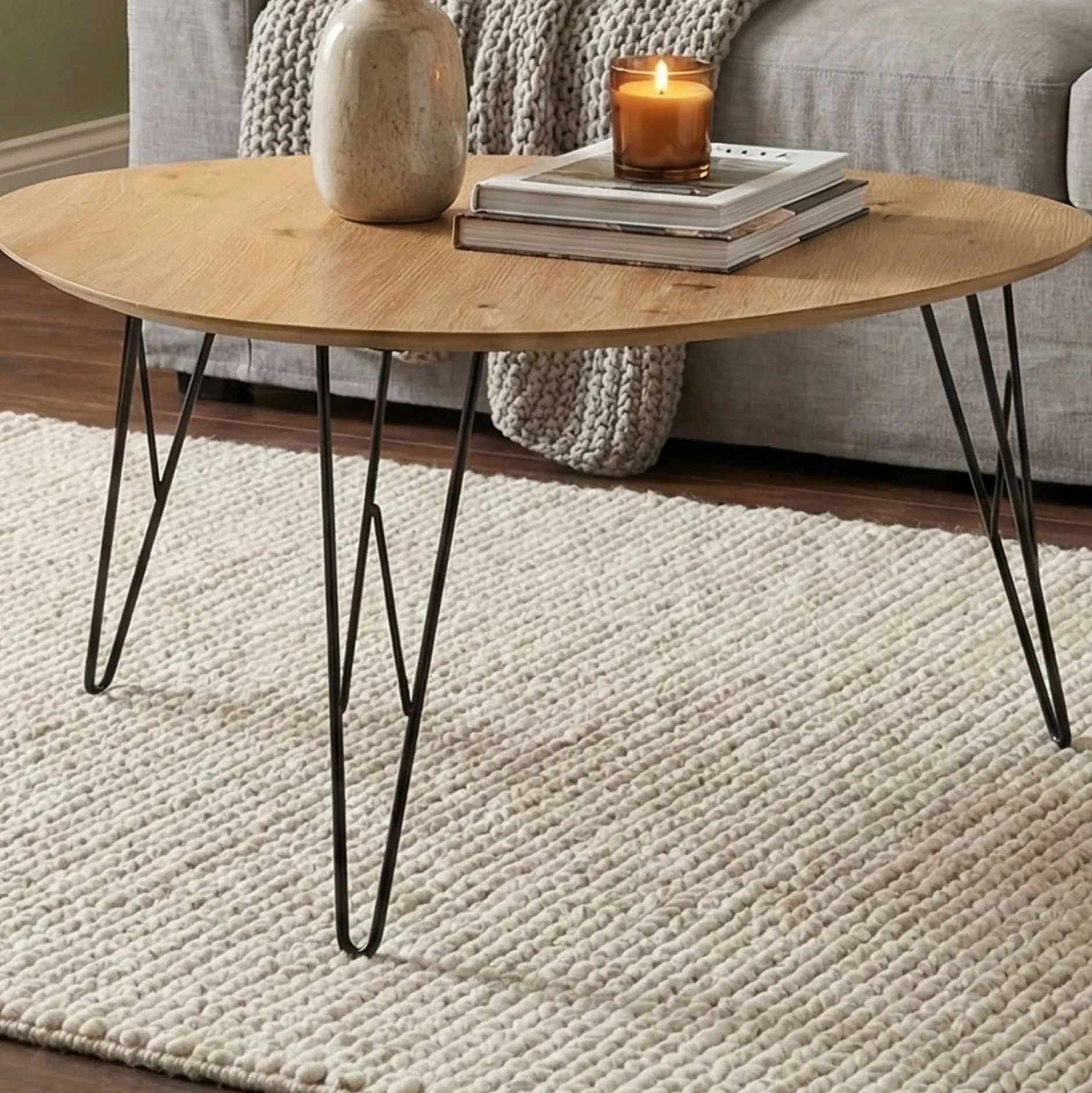 Couchtisch Ramblas 80x78 - Metall/Eiche