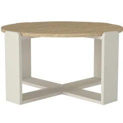 Couchtisch Rebel - Ø70x38cm - weiß/Eiche Dekor