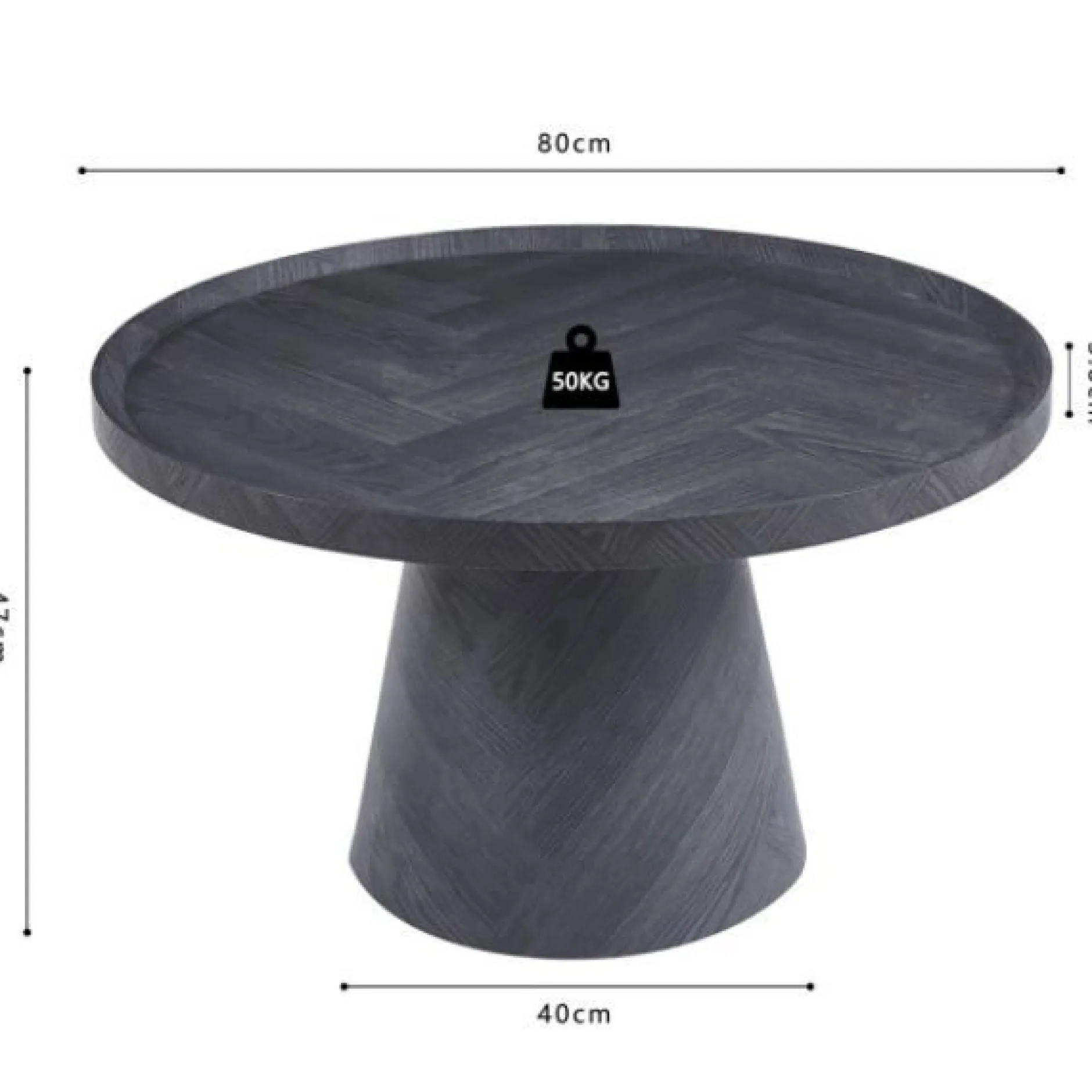 Couchtisch Romano | Ø80 x 47 cm | Dunkelgrau