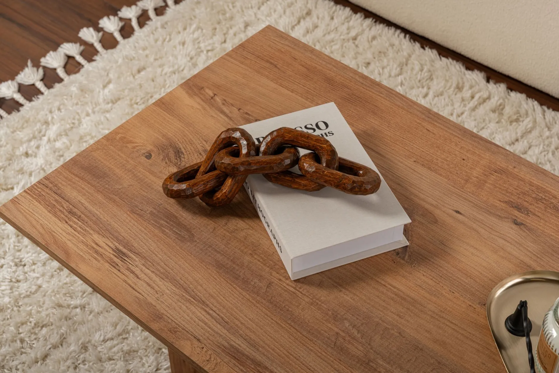 Couchtisch Sabin - 100% MELAMINE - Atlantik-Kiefer - 40 x 60 x 119 cm
