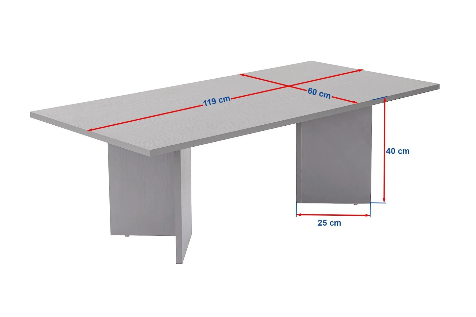 Couchtisch Sabin - 100% MELAMINE - Atlantik-Kiefer - 40 x 60 x 119 cm