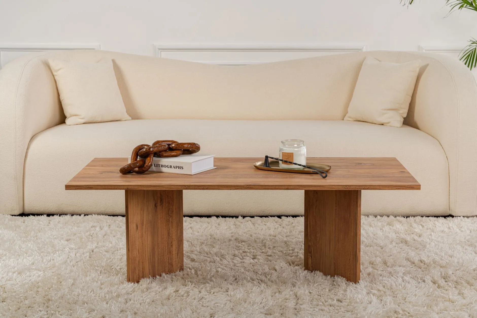 Couchtisch Sabin - 100% MELAMINE - Atlantik-Kiefer - 40 x 60 x 119 cm