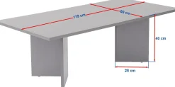 Couchtisch Sabin - 100% MELAMINE - Eiche - 40 x 60 x 119 cm