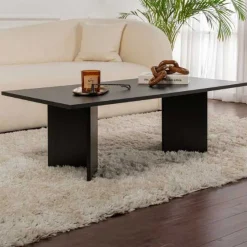 Couchtisch Sabin - 100% MELAMINE - Holzschwarz - 40 x 60 x 119 cm