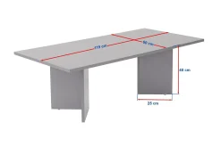 Couchtisch Sabin - 100% MELAMINE - Holzschwarz - 40 x 60 x 119 cm