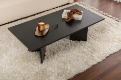 Couchtisch Sabin - 100% MELAMINE - Holzschwarz - 40 x 60 x 119 cm
