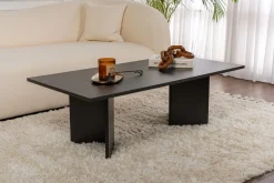 Couchtisch Sabin - 100% MELAMINE - Holzschwarz - 40 x 60 x 119 cm