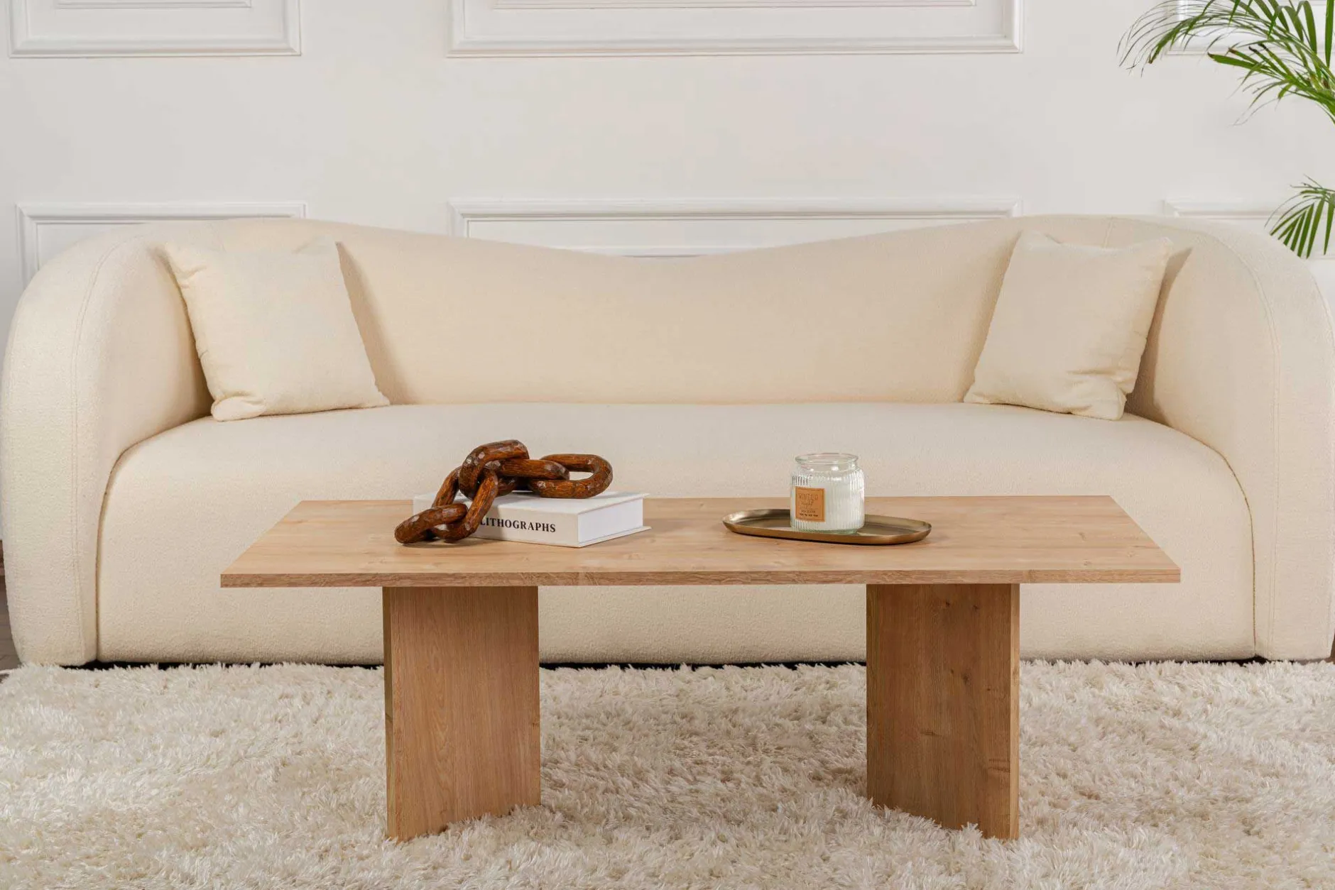 Couchtisch Sabin - 100% MELAMINE - Saphireiche - 40 x 60 x 119 cm
