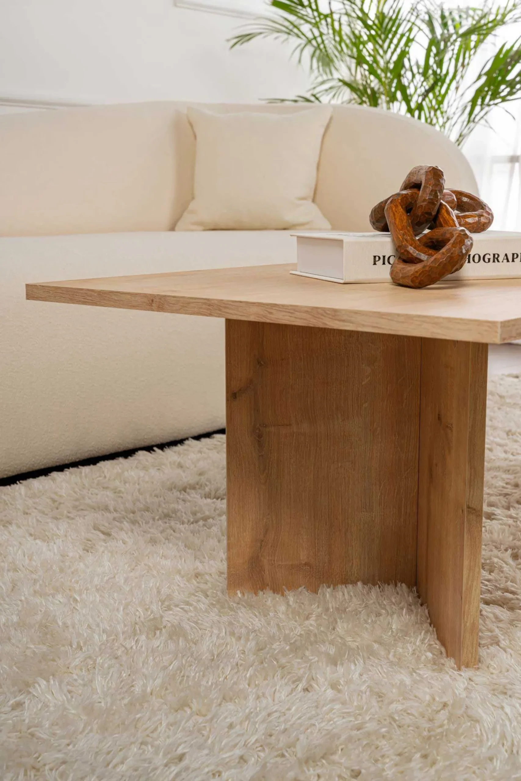 Couchtisch Sabin - 100% MELAMINE - Saphireiche - 40 x 60 x 119 cm