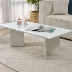 Couchtisch Sabin - 100% MELAMINE - Weiß - 40 x 60 x 119 cm