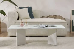 Couchtisch Sabin - 100% MELAMINE - Weiß - 40 x 60 x 119 cm