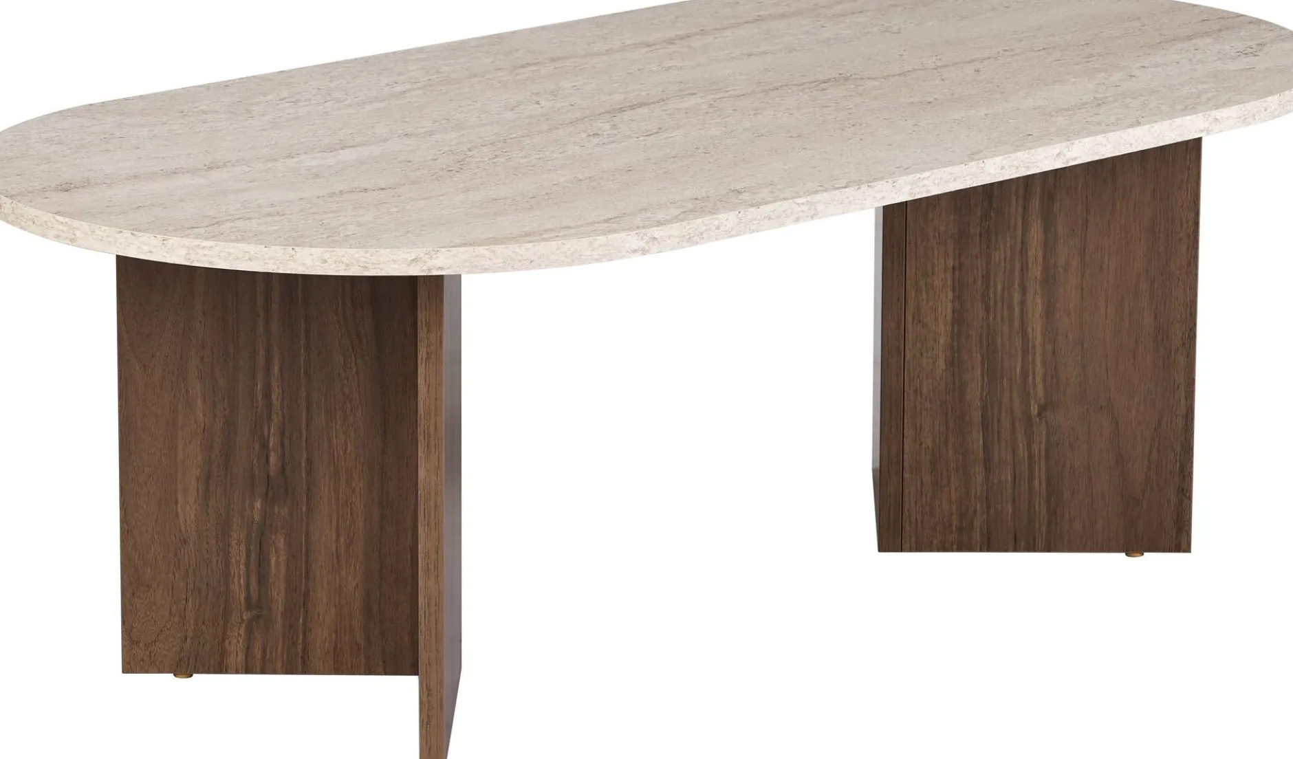 Couchtisch Sable - 100% MELAMINE - Travertin - 40 x 60 x 119 cm