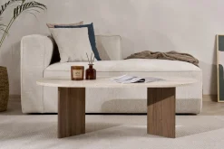Couchtisch Sable - 100% MELAMINE - Travertin - 40 x 60 x 119 cm