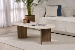 Couchtisch Sable - 100% MELAMINE - Travertin - 40 x 60 x 119 cm