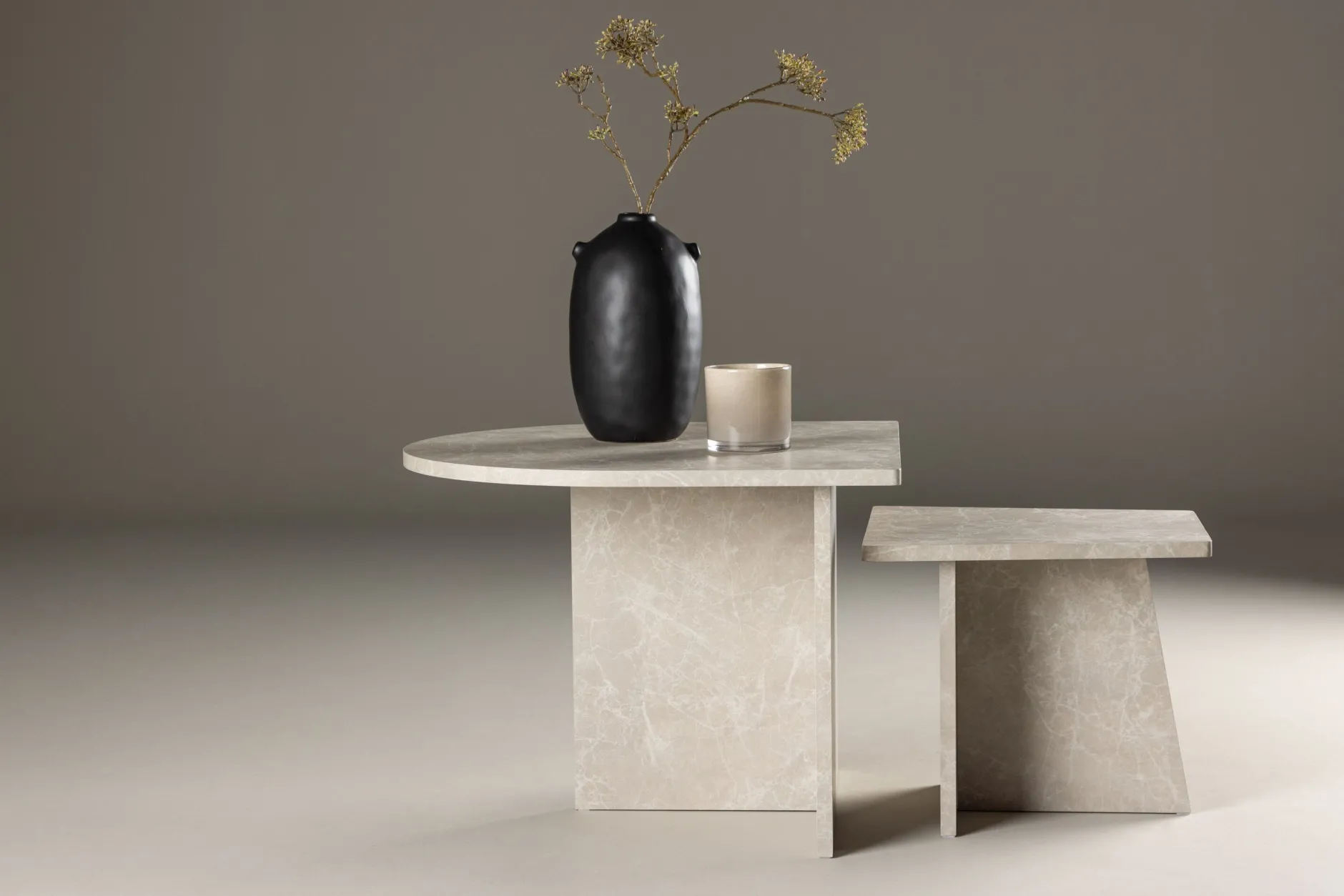 Couchtisch Sala MDF Marmorlook 60x60 cm, 40x40 cm Beige
