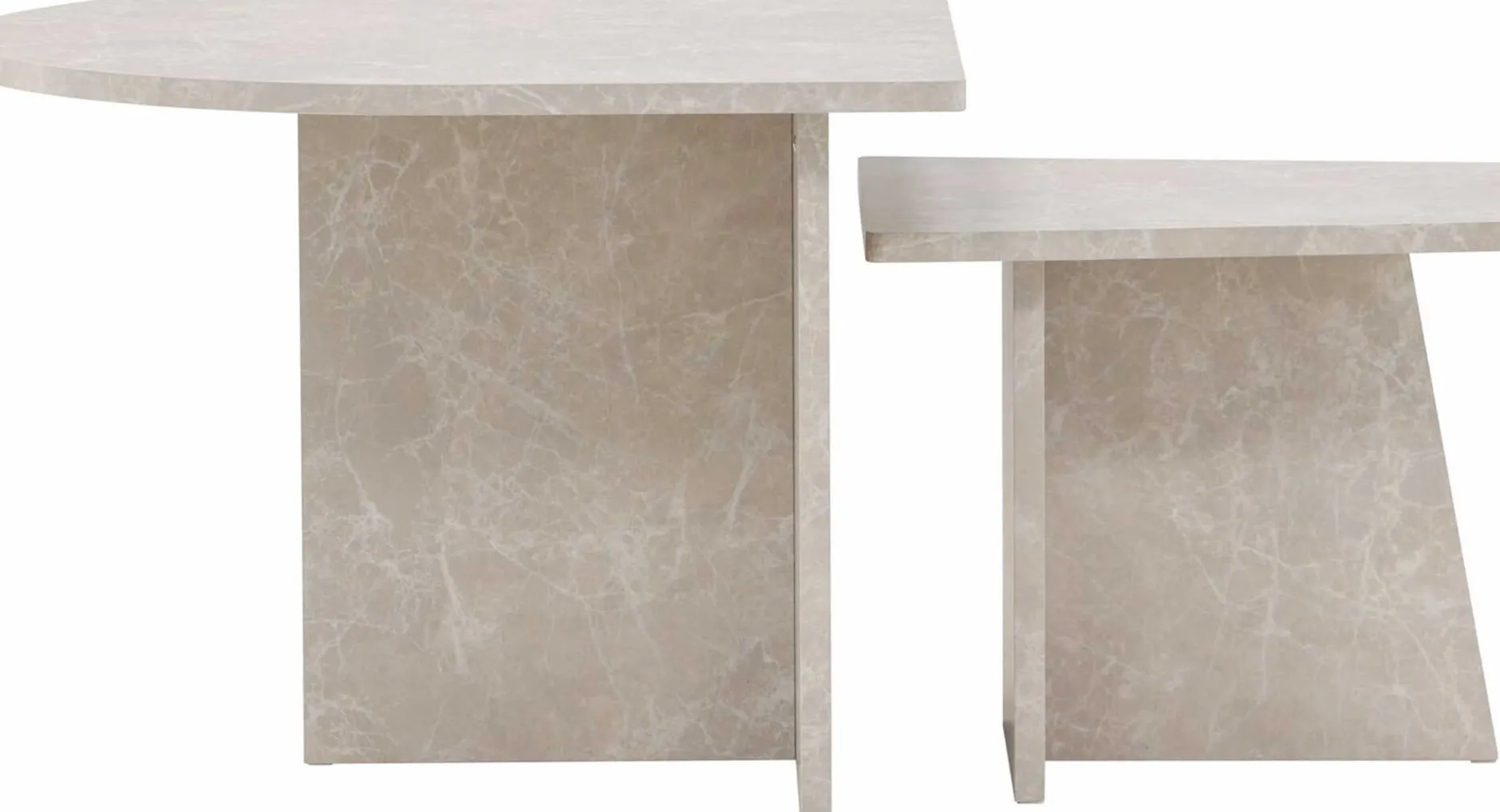 Couchtisch Sala MDF Marmorlook 60x60 cm, 40x40 cm Beige