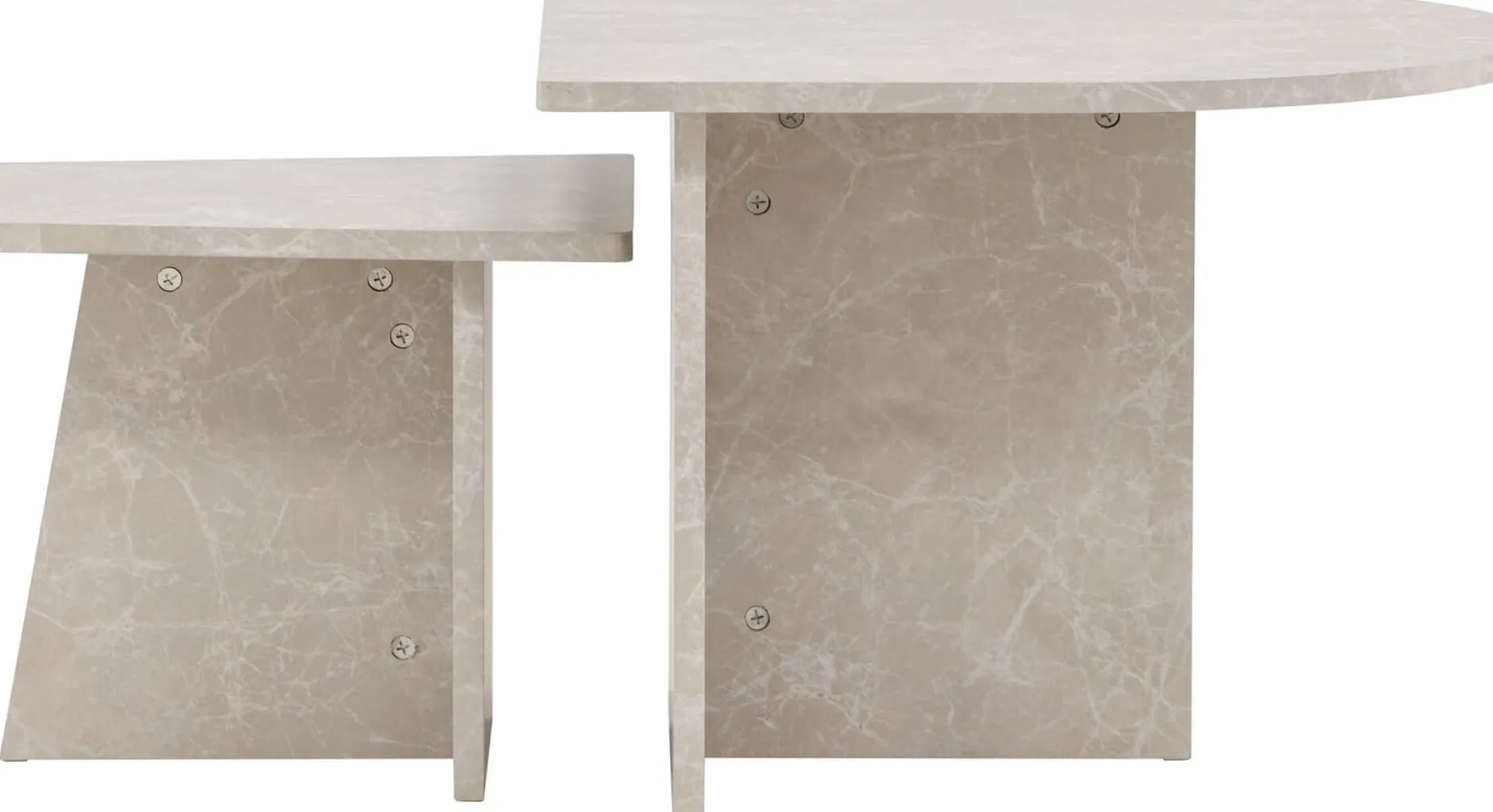 Couchtisch Sala MDF Marmorlook 60x60 cm, 40x40 cm Beige