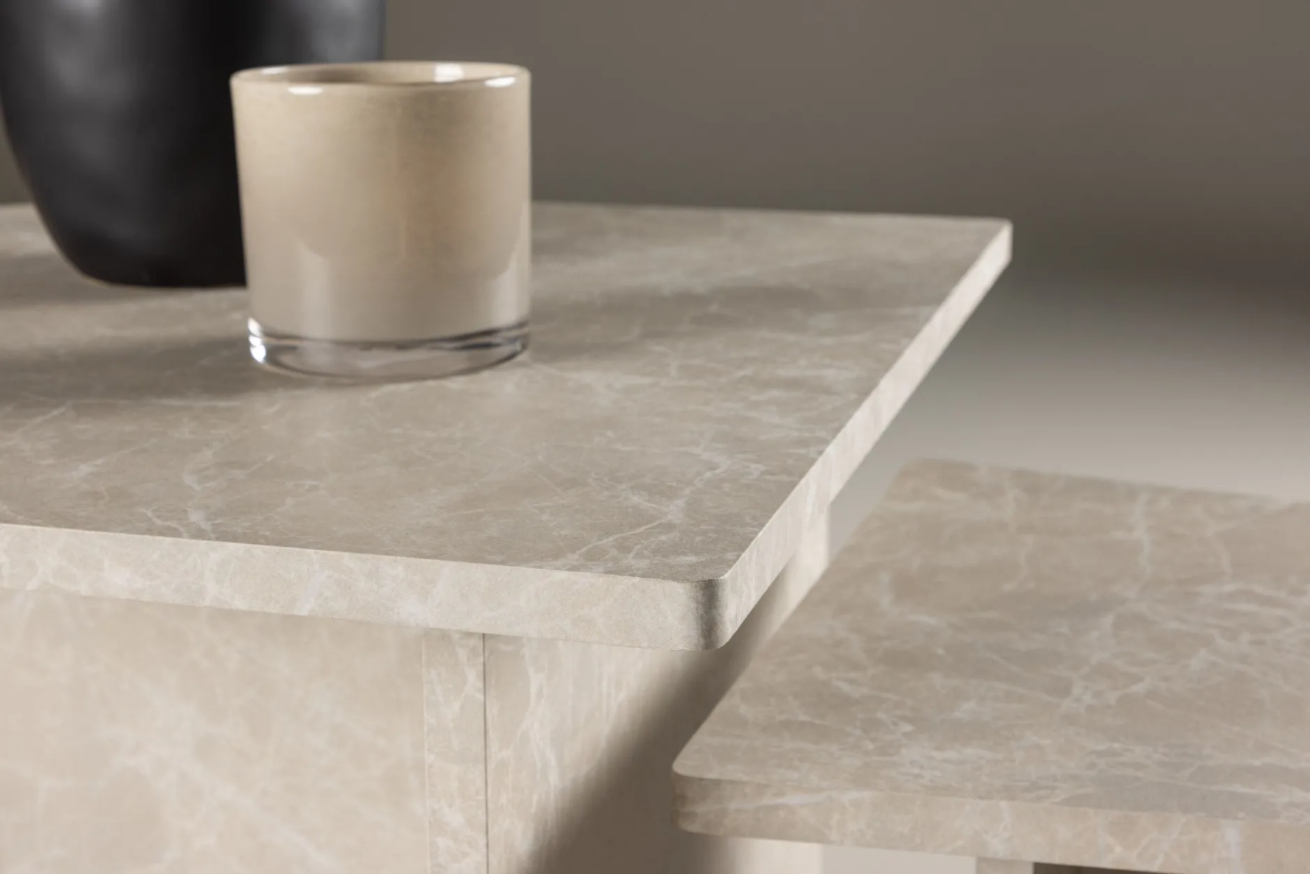 Couchtisch Sala MDF Marmorlook 60x60 cm, 40x40 cm Beige
