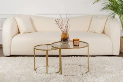 Couchtisch-Set Aurum - 100% TEMPERED GLASS - Gold - 43 x 60 x 60 cm