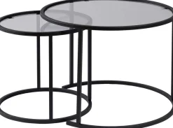 Couchtisch-Set Aurum - 100% TEMPERED GLASS - Schwarz - 43 x 60 x 60 cm