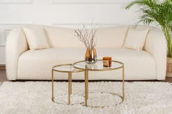 Couchtisch-Set Aurum - 100% TEMPERED GLASS - Gold - 43 x 60 x 60 cm