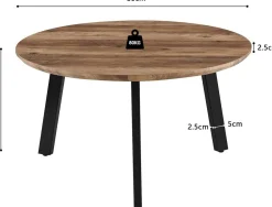 Couchtisch-Set Aziz - Ø50x50cm und Ø80x45cm - Mangoholz/schwarz