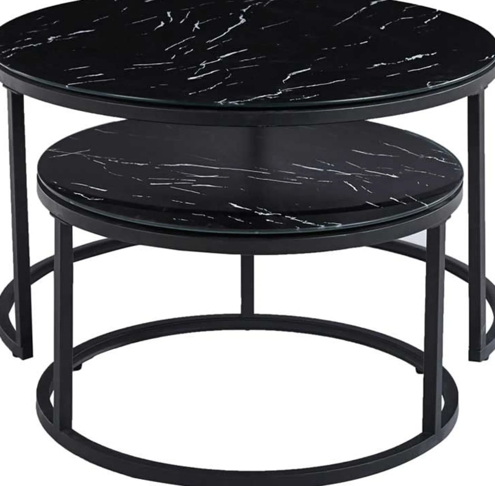 Couchtisch-Set Boston Dekor Marmor Schwarz