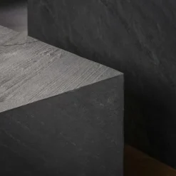 Couchtisch-Set Boxy-Schiefer/Akazie