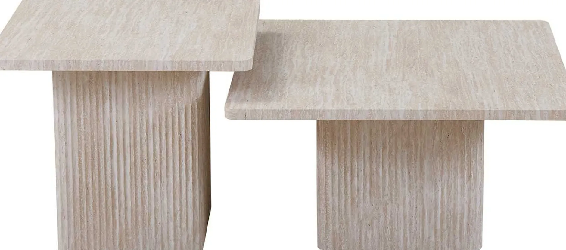 Couchtischset Destiny | 60 x 60 x 52 cm / 80 x 80 x 42 cm | Beigefarbenes Design