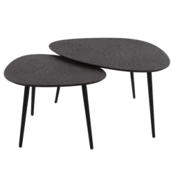 Couchtisch-Set Dragusin | 80 x 59 x 41 cm | Schwarz