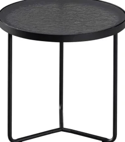 Couchtisch-Set Melia - Ø50x50cm und Ø80x40cm - Glas - schwarz