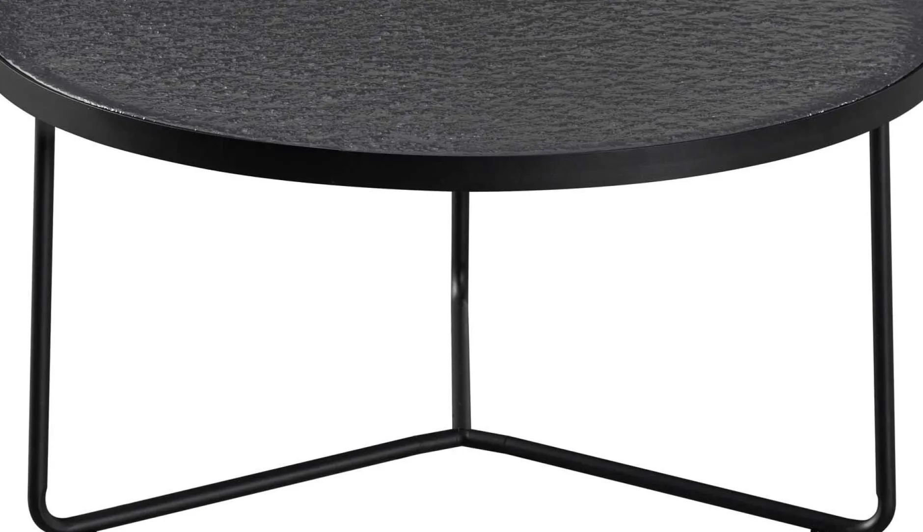 Couchtisch-Set Melia - Ø50x50cm und Ø80x40cm - Glas - schwarz