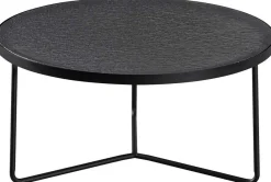 Couchtisch-Set Melia - Ø50x50cm und Ø80x40cm - Glas - schwarz