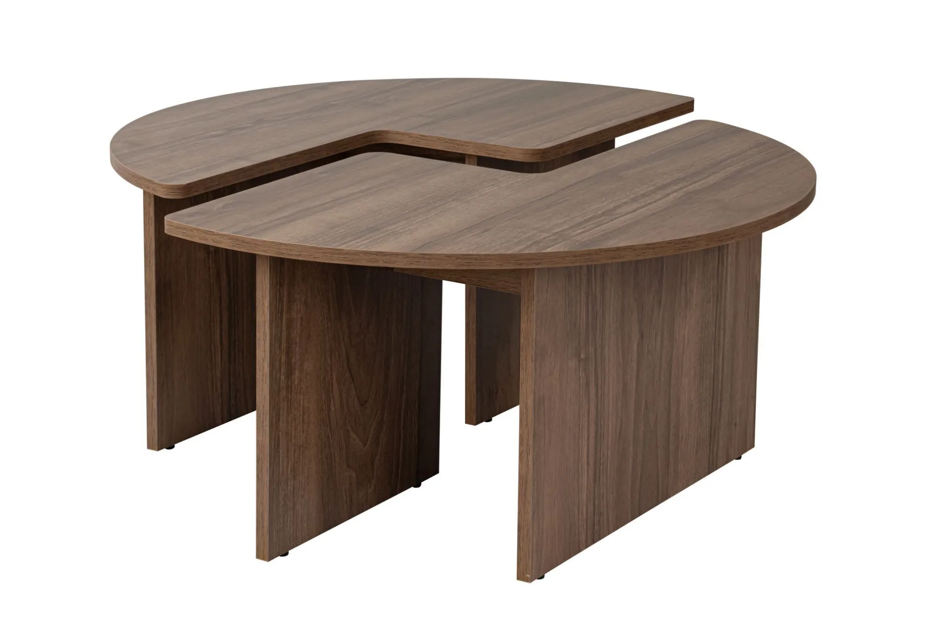 Couchtisch-Set Moira - Ø90x41cm - 2 Tische - Walnuss-Dekor