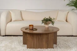 Couchtisch-Set Moira - Ø90x41cm - 2 Tische - Walnuss-Dekor