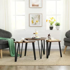 Couchtischset Pasadena | Kleiner, mittlerer und großer Tisch | Rostbraun