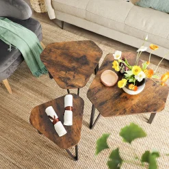 Couchtischset Pasadena | Kleiner, mittlerer und großer Tisch | Rostbraun