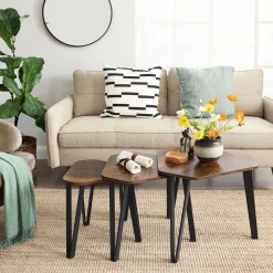 Couchtischset Pasadena | Kleiner, mittlerer und großer Tisch | Rostbraun